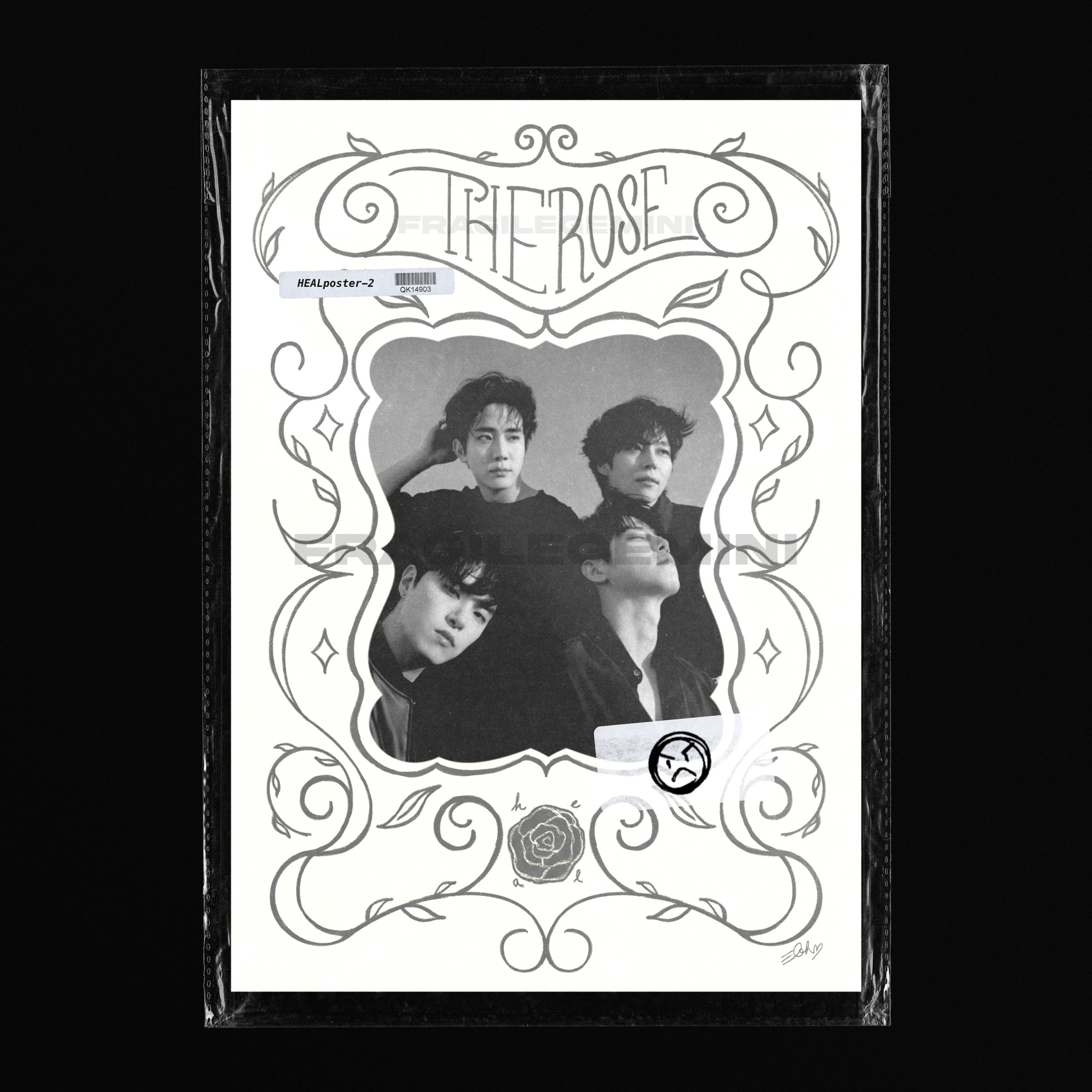 Diseño e Ilustración de poster inspirado en el disco 'Heal' de la banda The Rose